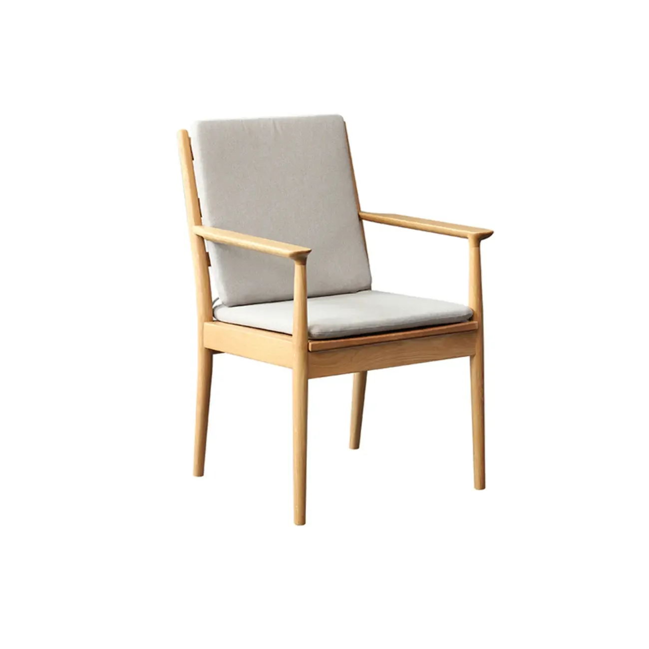 Scandinavian Upholstered Arm Wooden Dining Chair