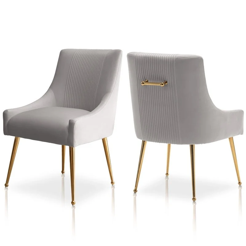 Upholstered Accent Chair Set of 2 with Rear Handle