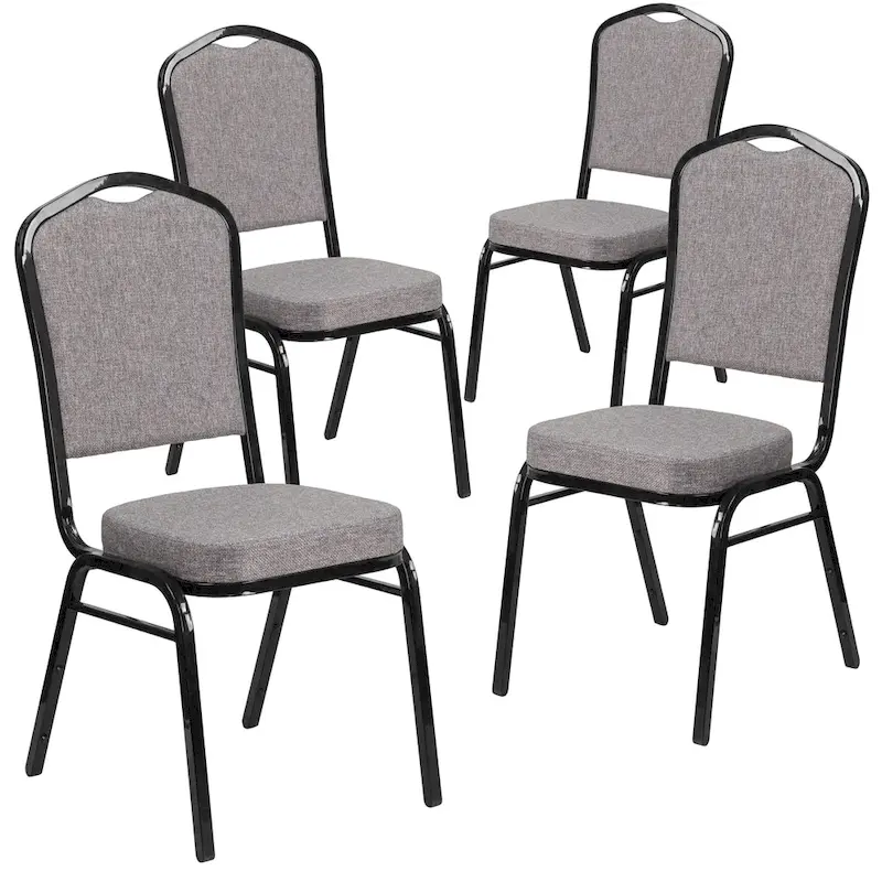 Steel/ Fabric Crown Back Stacking Banquet Chair (Set of 4)