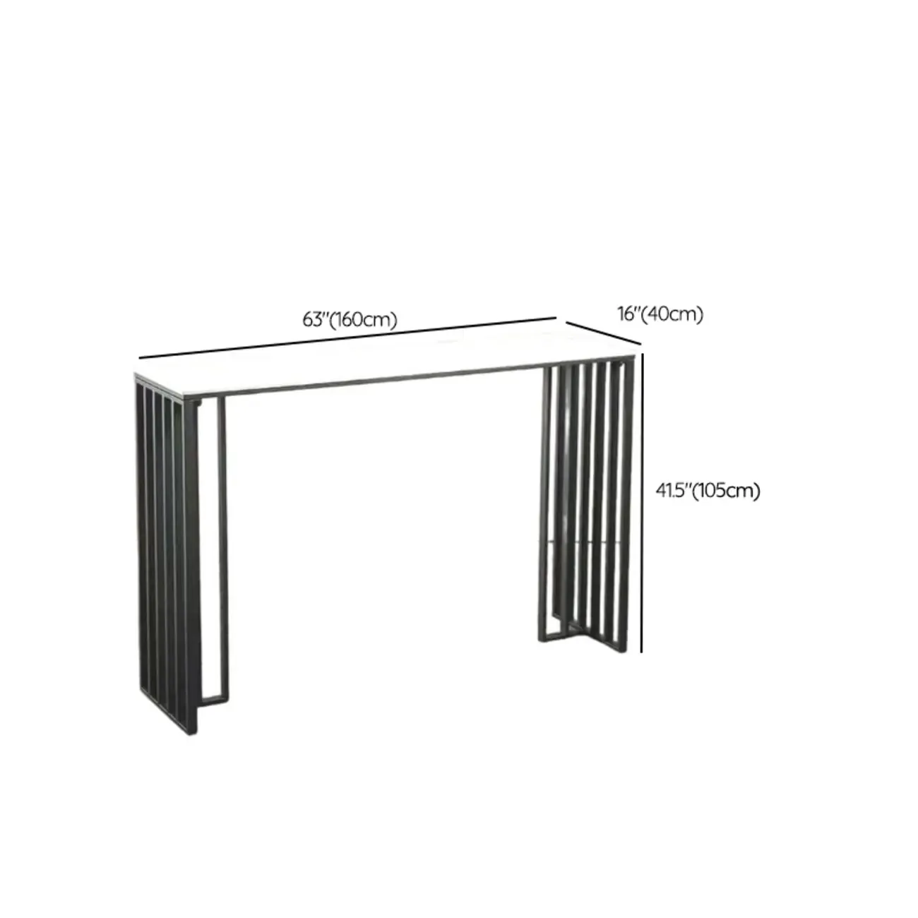 Modern Simple Marble Black Iron Bar Table
