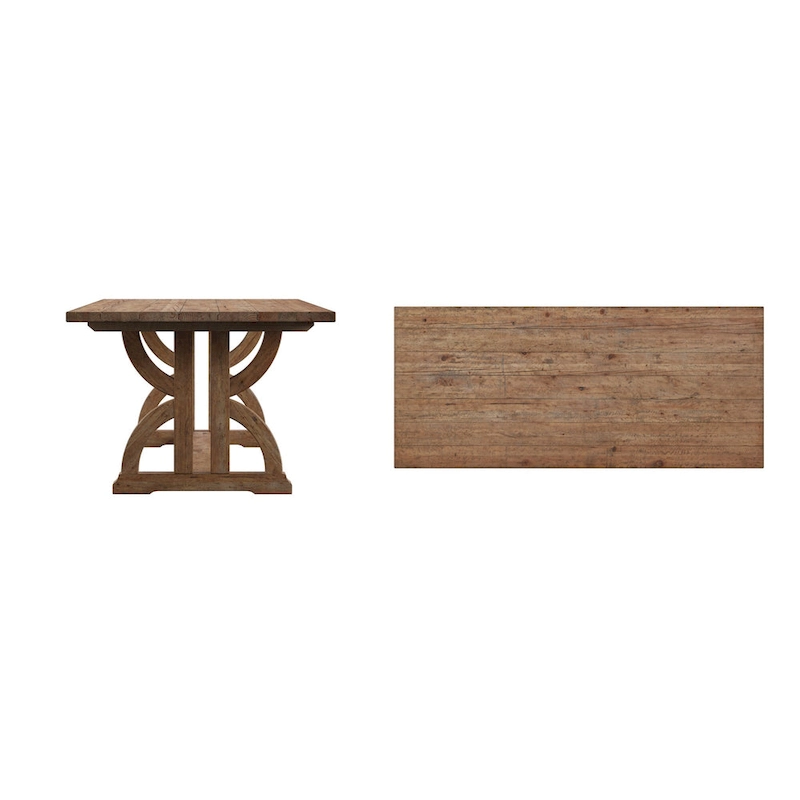 Bratislava Rectangular Reclaimed Wood Dining Table - Brown