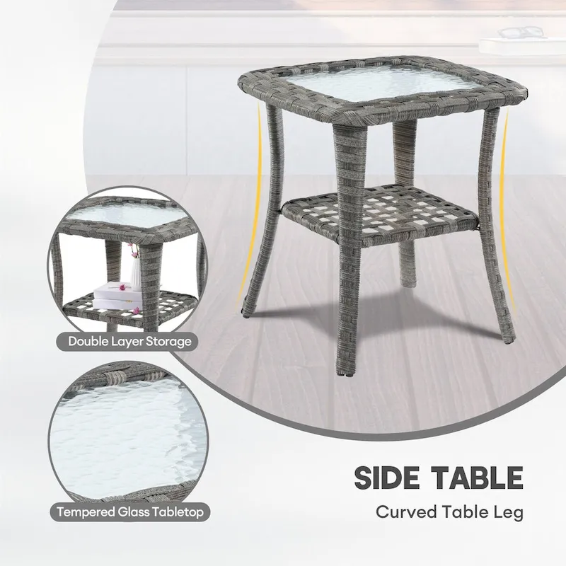 XIZZI 9-piece Patio Furniture Sectional Set with Swivel Rocking Chairs