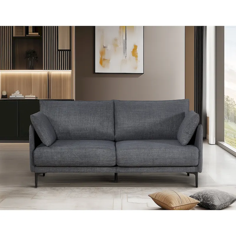 Christopher Knight Home - 2.5-Seater Sofa with USB Charging Port & Metal Legs