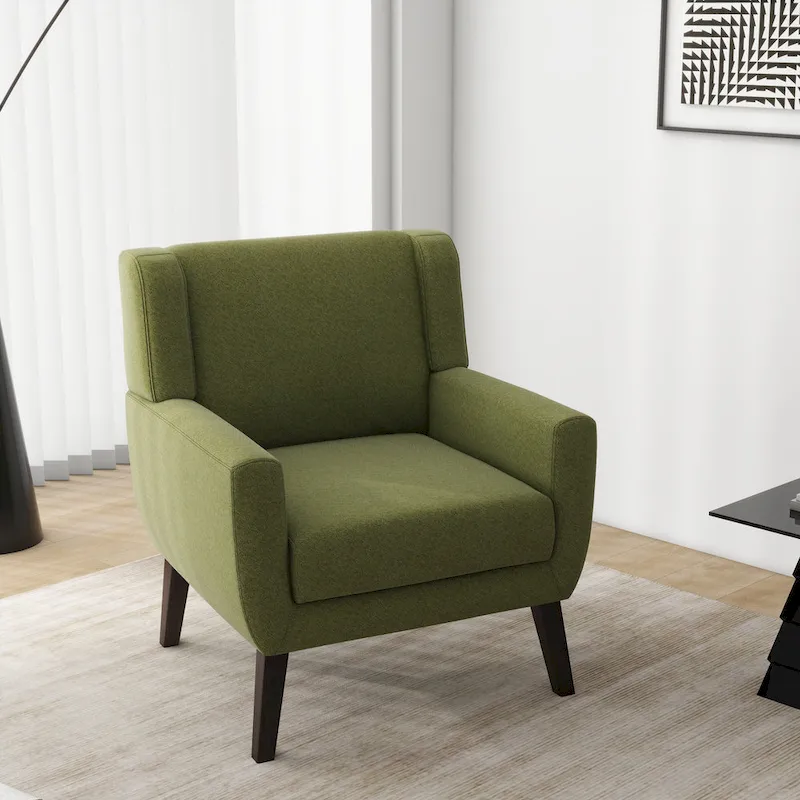 Wide Back Accent Chair with Wingback Design - Single Seater