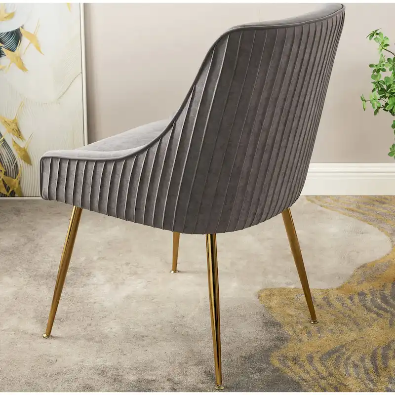 Mid Century Velvet Upholstered Dining Chair