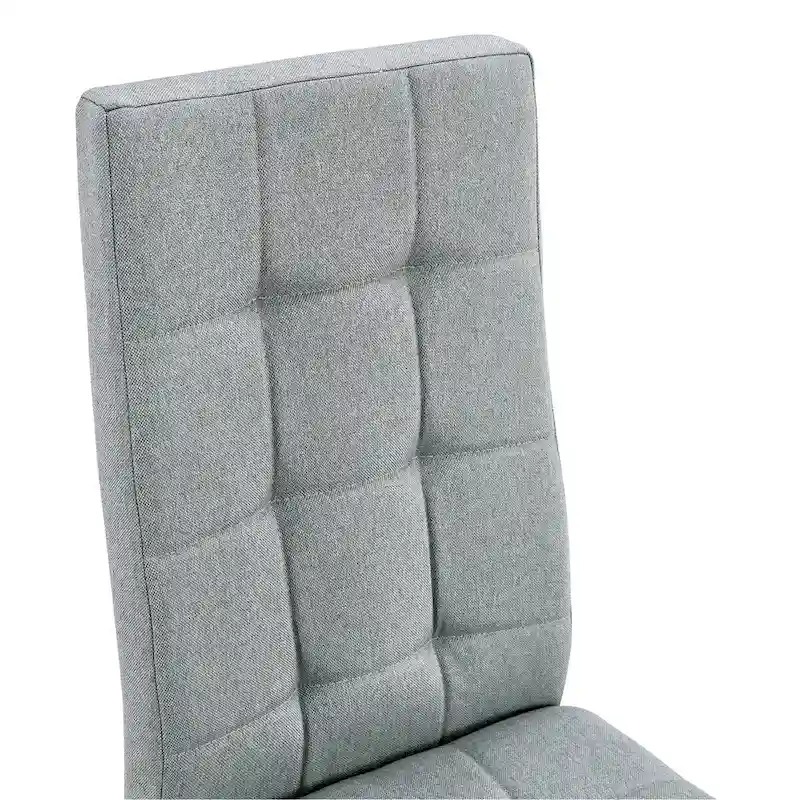 Merax Modern Dining Table with V-Shape MDF Base/ Linen Tufted Dining Room Chairs Set of 6