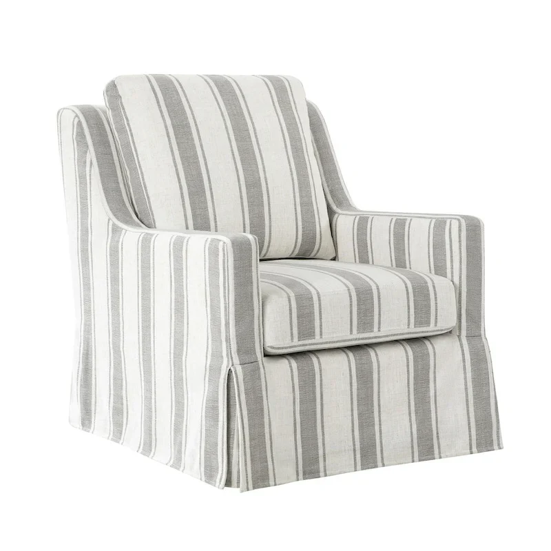 Stan Farmhouse Slipcover Rocking Swivel Chair by HULALA HOME