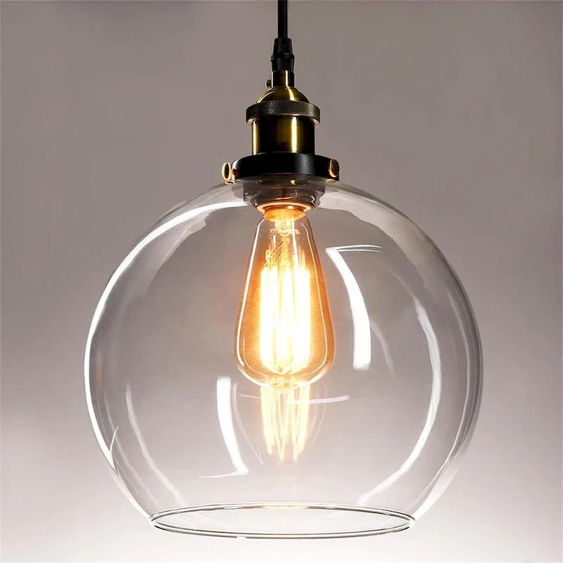 9.8  Ball Shape Glass Ceiling Light/Transparent, Bulb Not Included