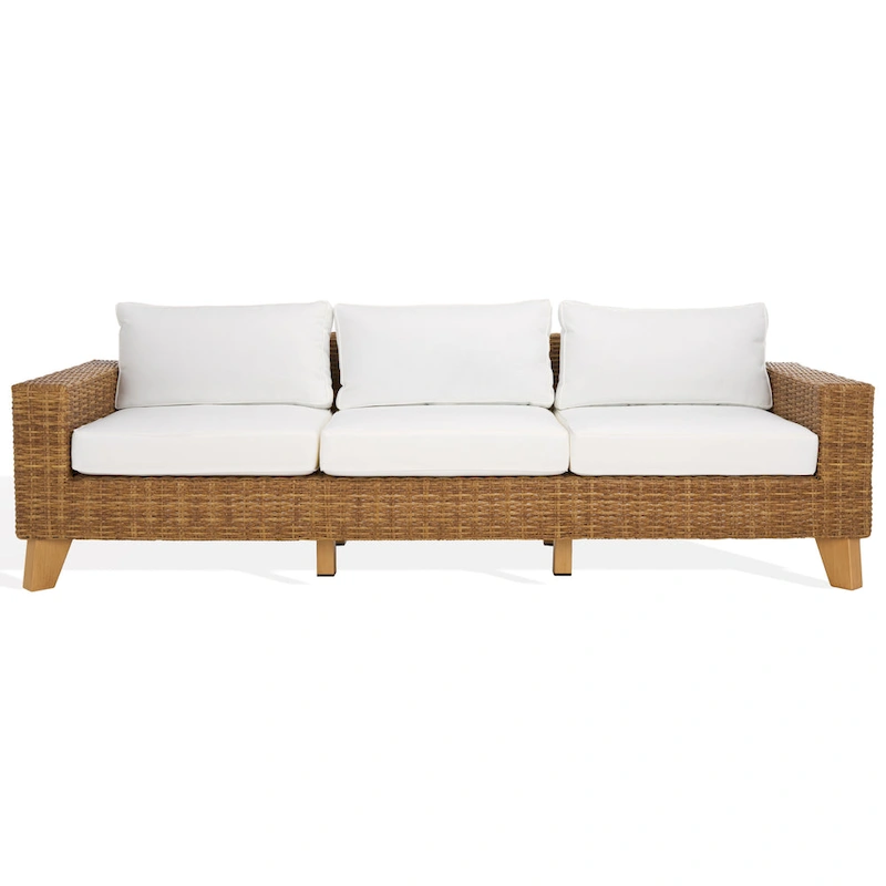 Safavieh Couture Margarita Wicker Patio Sofa - 95Wx34Dx27H