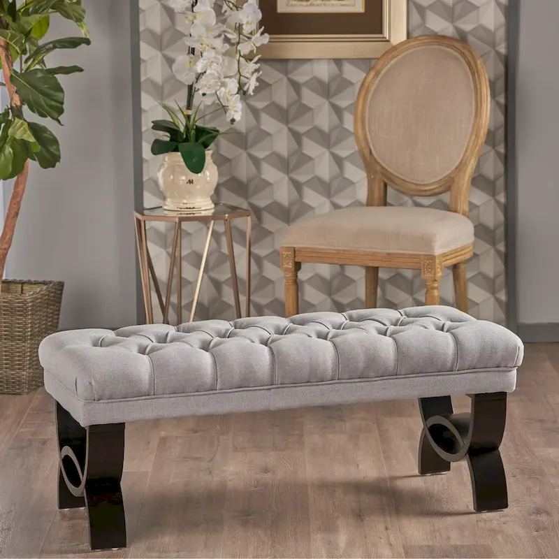 Scarlette Tufted Fabric Ottoman Bench by Christopher Knight Home - 41.00 L x 17.25 W x 16.75 H
