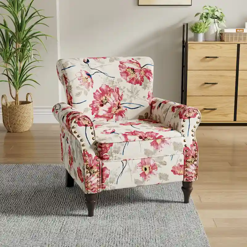 Living Room Armchair with Nailhead Trim - 29.9 W x 29.9 H x 32.9 D