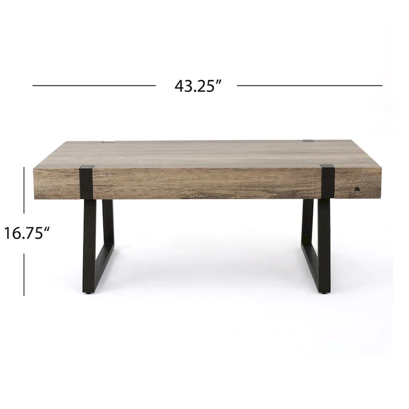 Abitha Faux Wood Coffee Table by Christopher Knight Home - 43.25 L x 23.60 W x 16.75 H