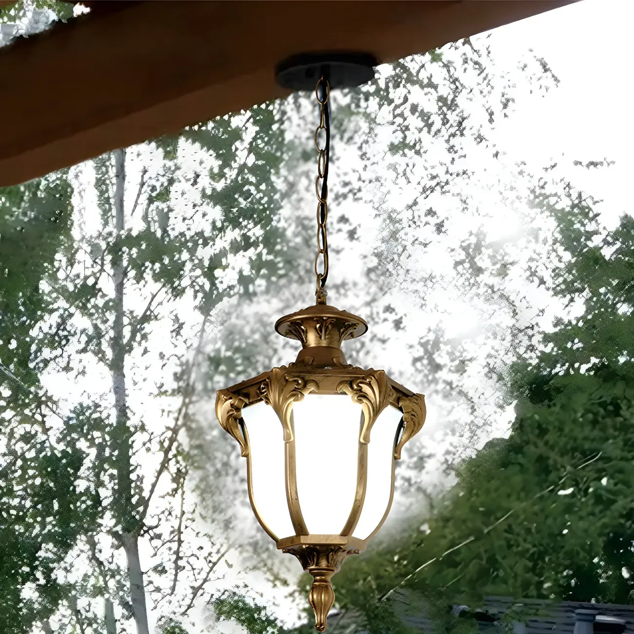 Vintage Bell Shape Solar Outdoor Pendant Light with USB Charger