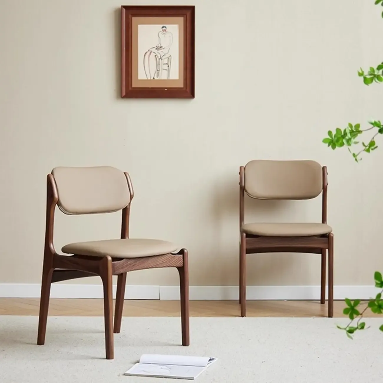 Modern Armless Faux Leather Dining Side Chair