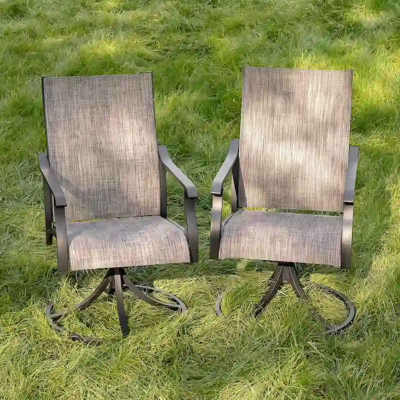 Nuu Garden Patio 2-Piece Textilene Swivel Chairs