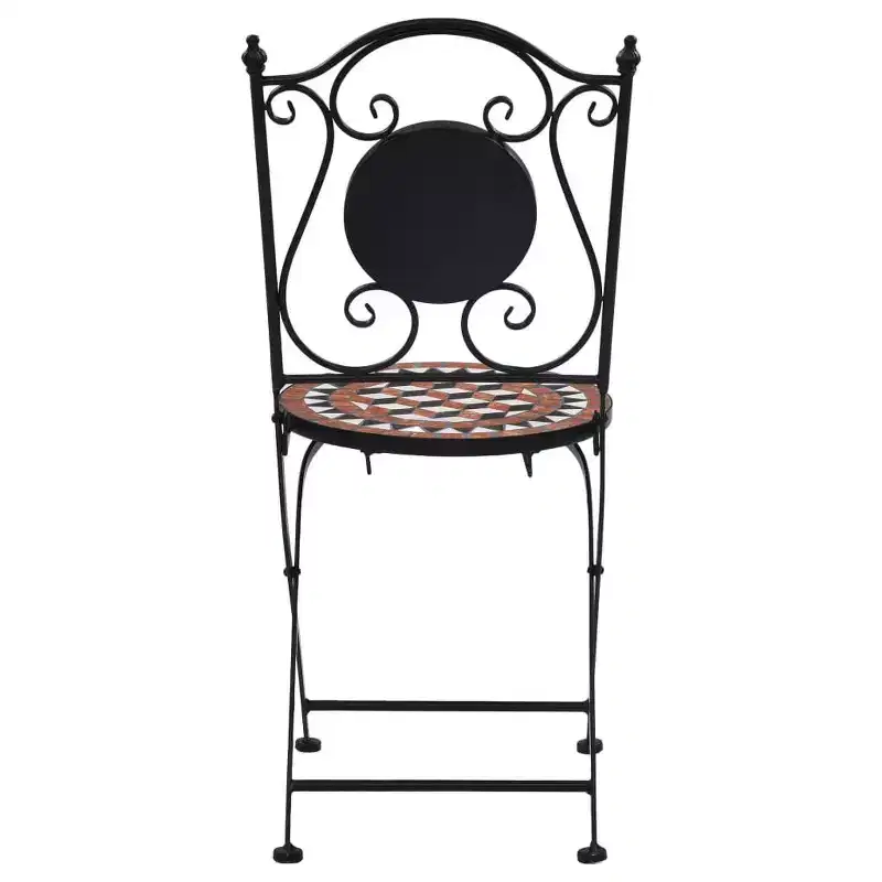 vidaXL Mosaic Bistro Set Terracotta Powder-coated iron, ceramic tile
