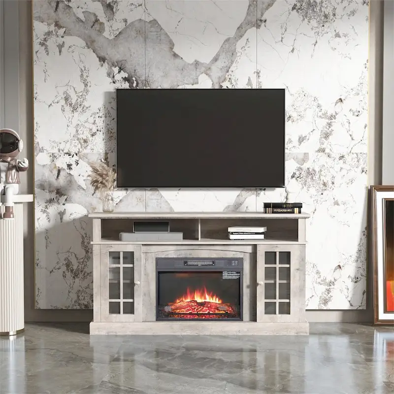 TVstand with electronicfireplace and remote control