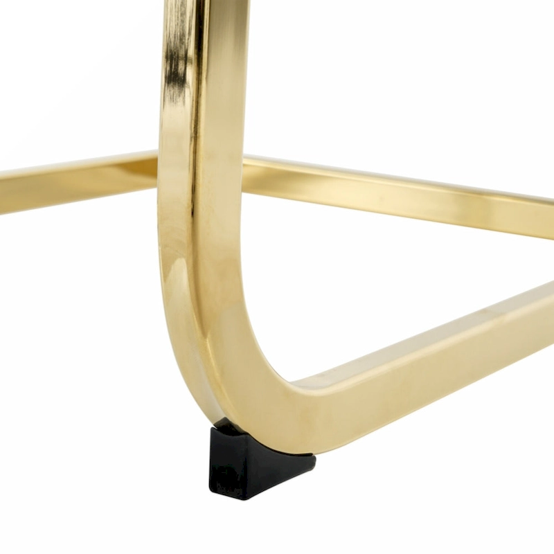 Dining Living Room Chairs Upholstered Chair with gold Metal Legs Design Set of 2