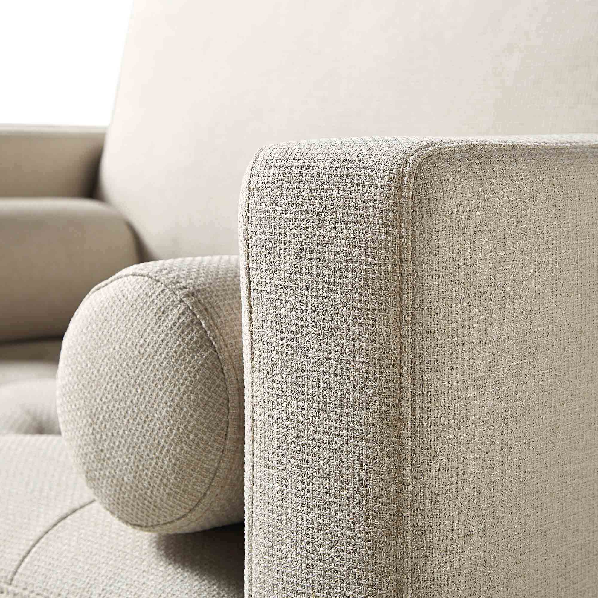 Armchair, Beige Woven Fabric