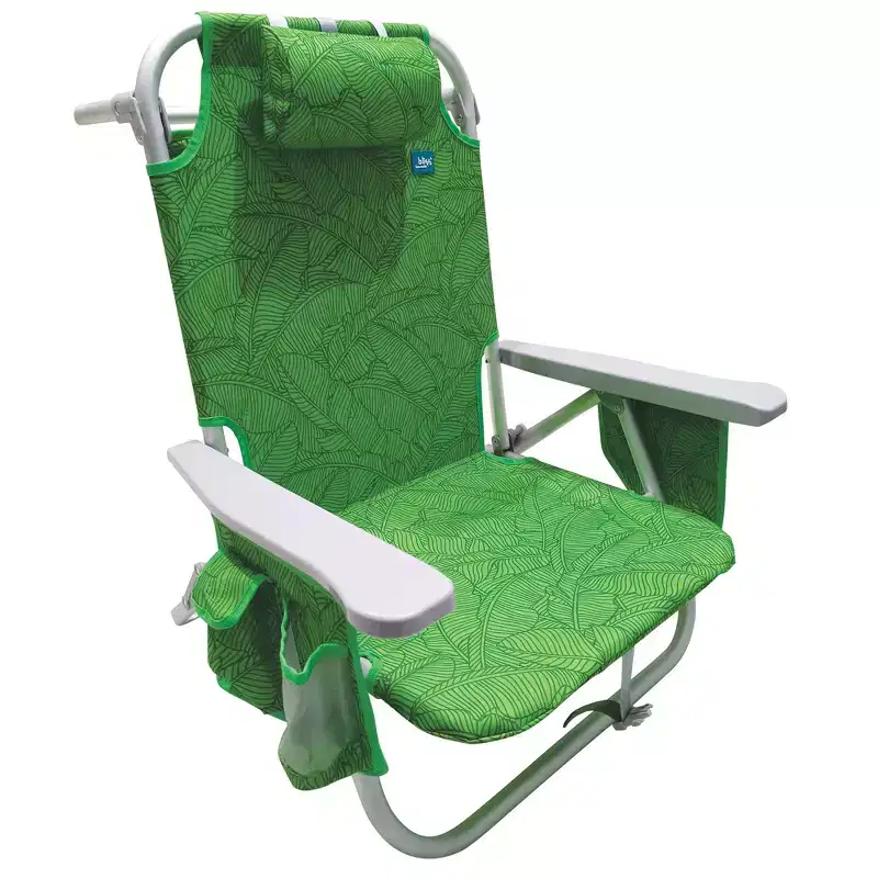 Bliss Hammocks Folding Beach Chair Recliner with Detachable Cooler