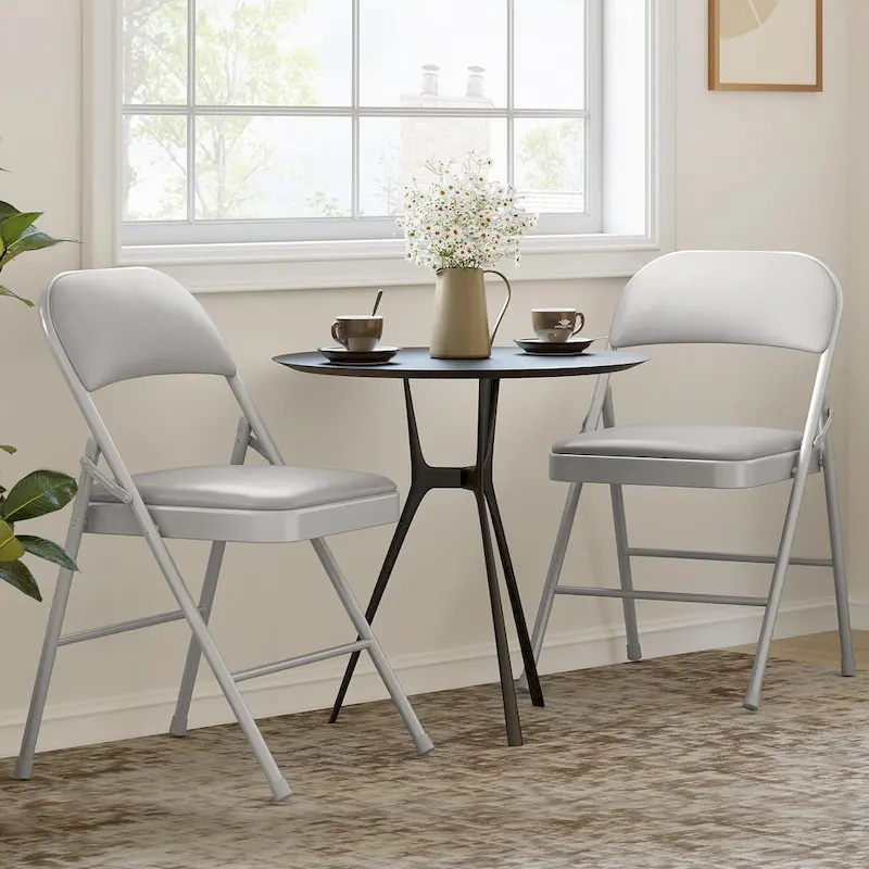 Folding Chairs 2/4 Pack With Padded Cushion and Back