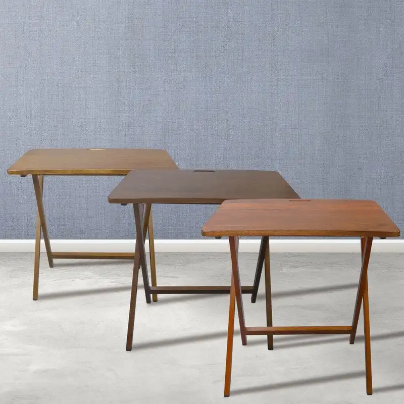 Copper Grove Goosefoot Folding TV Tray Table with Solid Hardwood