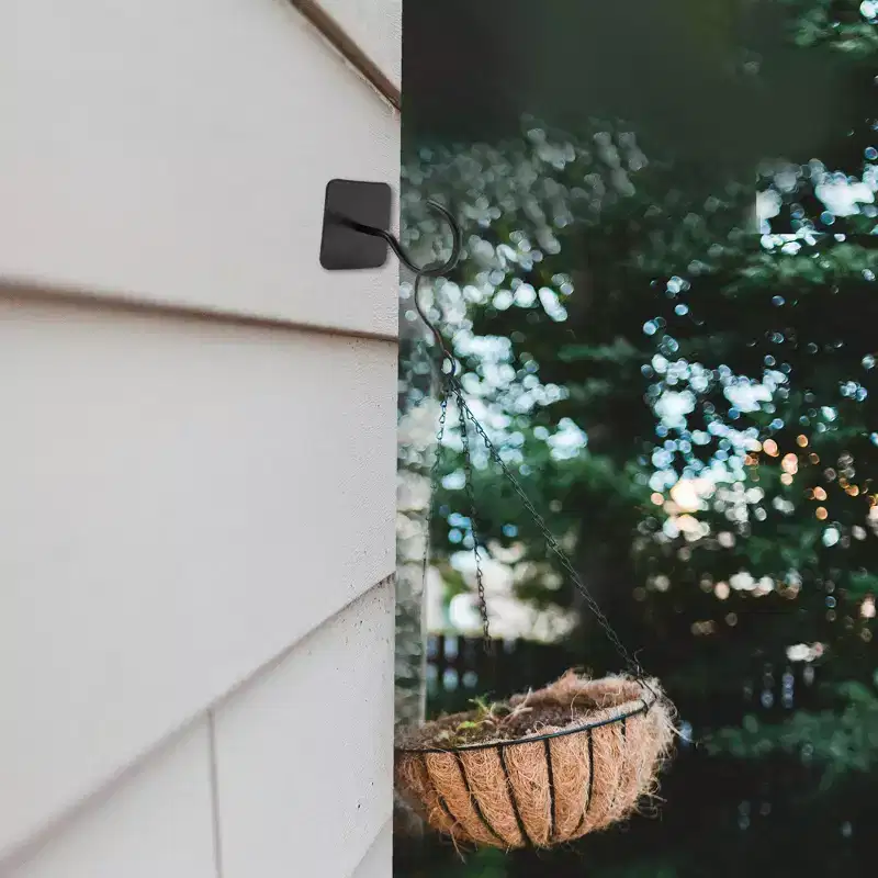 Unique Bargains Plant Hanger with Screws 3.2inch Black 2pcs