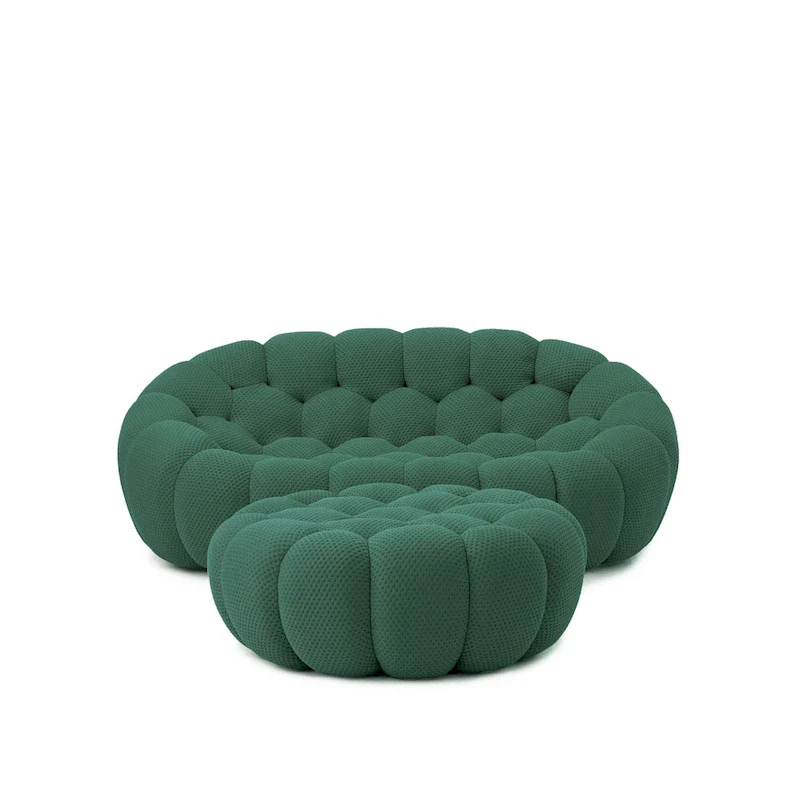 3D Honeycomb Fabric Upholstered Bubble Sofa Modern Loveseat