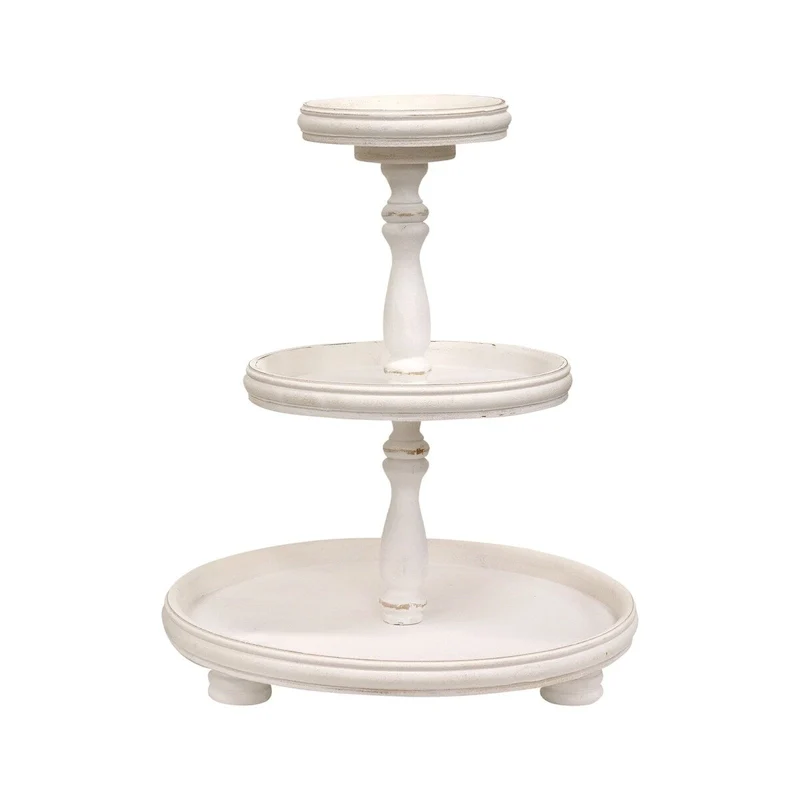 Shabby Chic Wooden Three-Tiered Tray