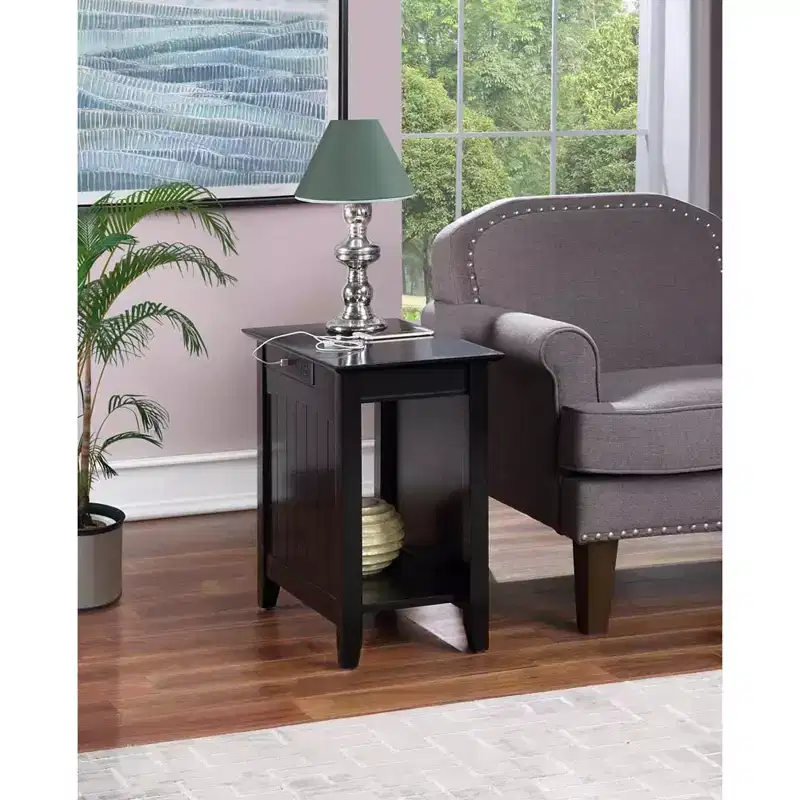 Edison End Table with Charging Station - Johar Furniture
