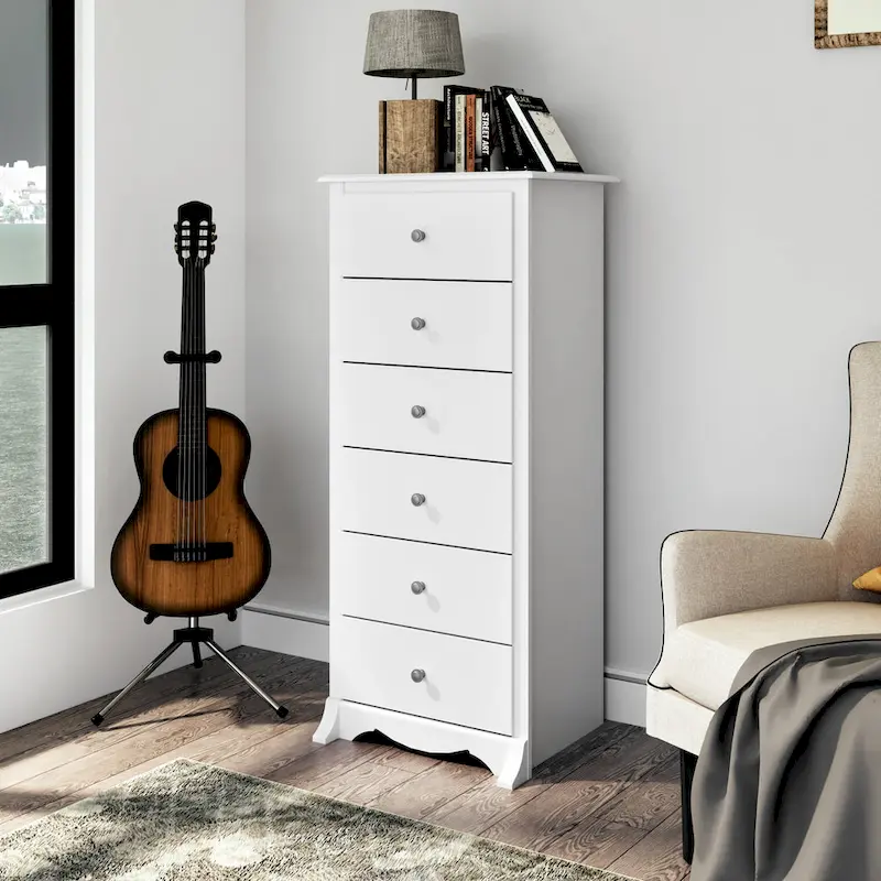 Prepac Monterey 6 Drawer Dresser for Bedroom, Tall Chest of Drawers, Bedroom Furniture, Clothes Storage and Organizer