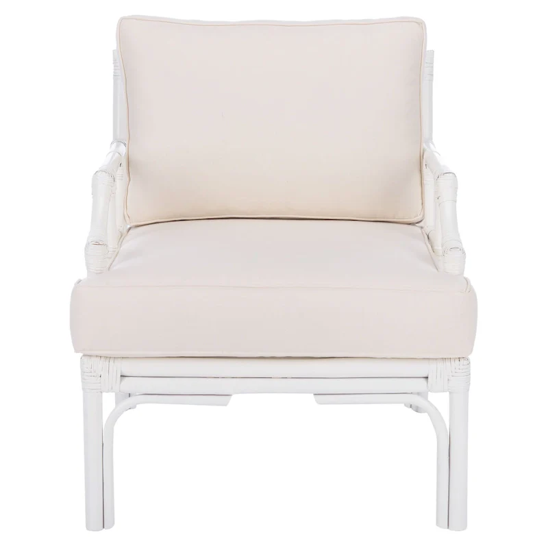 SAFAVIEH Maudie Rattan Accent Chair - 27.6 W x 31.5 L x 31.5 H - 28Wx32Dx32H