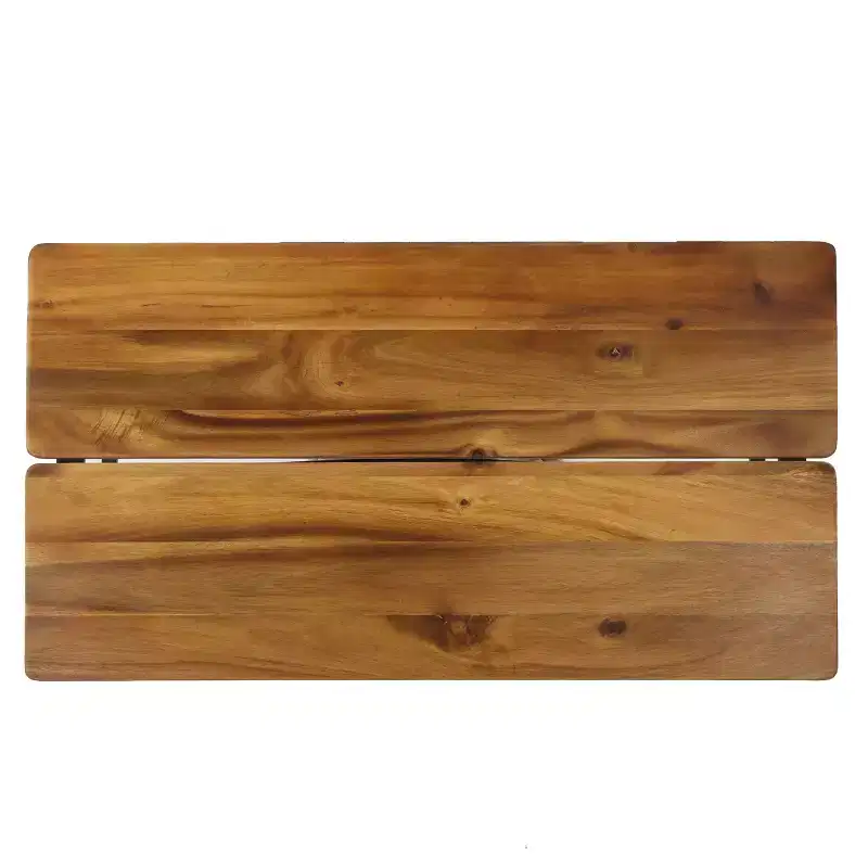 Christopher Knight Home Gabriel Modern Patio Rectangle Acacia Wood and Iron Coffee Table with Angled Tubular Legs