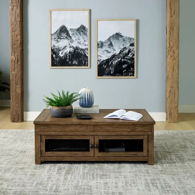 Weathered Toffee Lift Top Cocktail Table