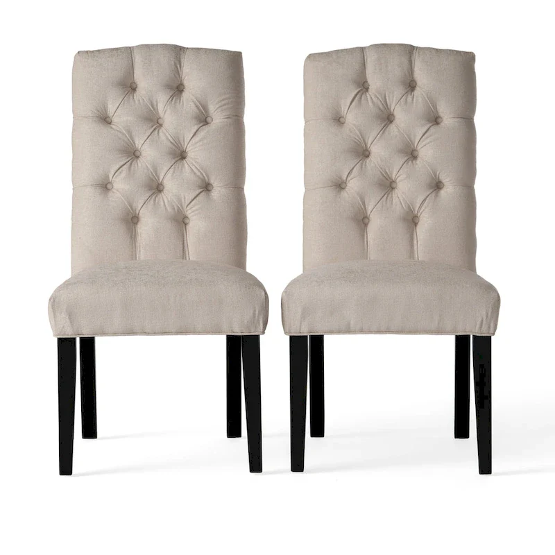 Crown Upholstered Fabric Dining Chairs (Set of 2) by Christopher Knight Home
