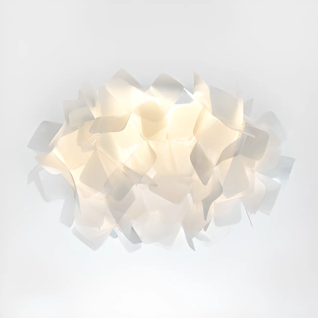 Art Deco White Geometric Plastic LED Flush Mount Ceiling Light