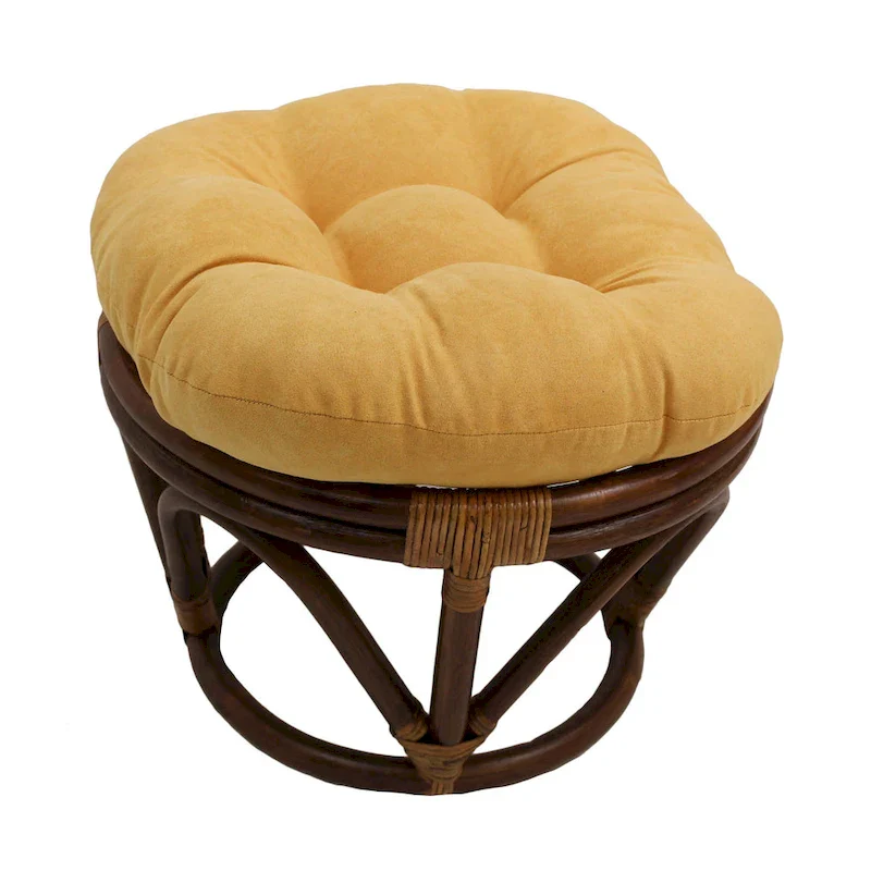Bali 18-inch Footstool with Microsuede Cushion