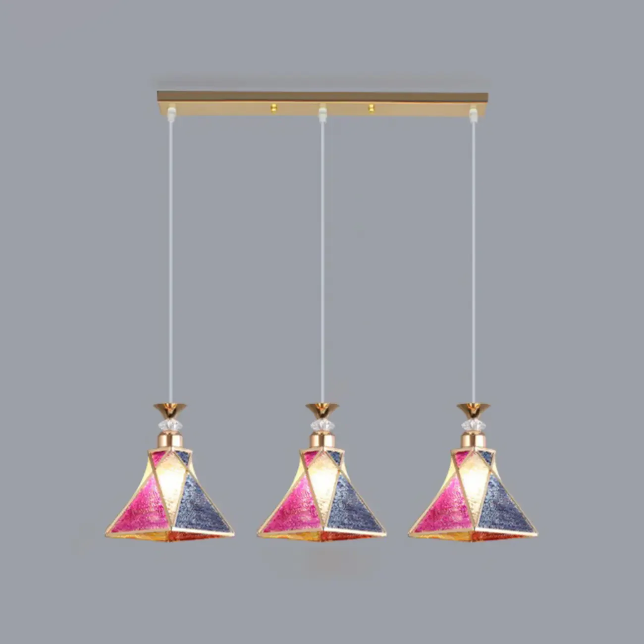 3 Lights Tapered Shape Plastic Modern Adjustable Height Light