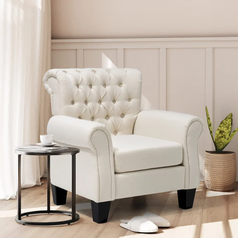 Accent Club Chair with Arms and Padded Seat
