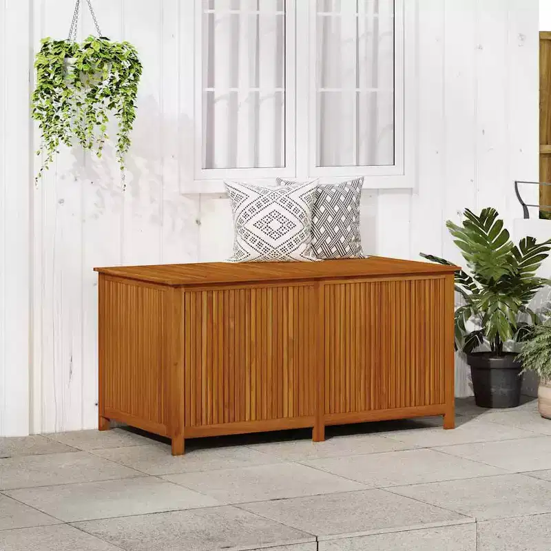 Storage Box Solid Acacia wood, Polyethylene 59.1 x 31.5 x 29.5 in