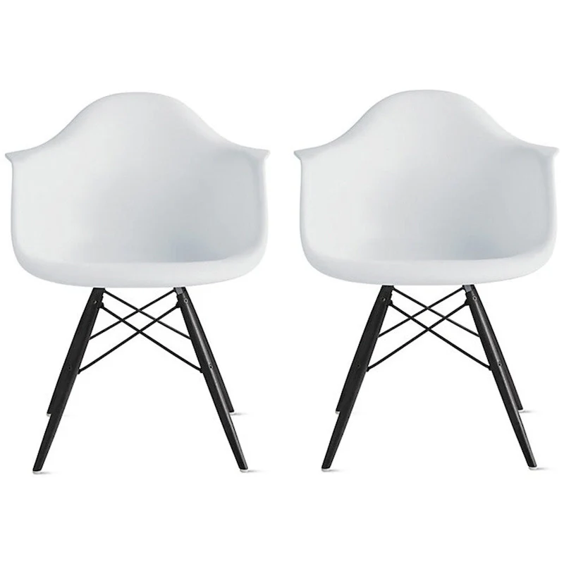 Molded Shell Eiffel Dining Arm Chair (Set of 2)