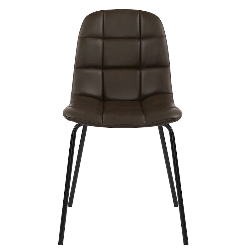 Faux Leather Dining Chairs Upholstered Side Chairs with Metal Legs Set of 2