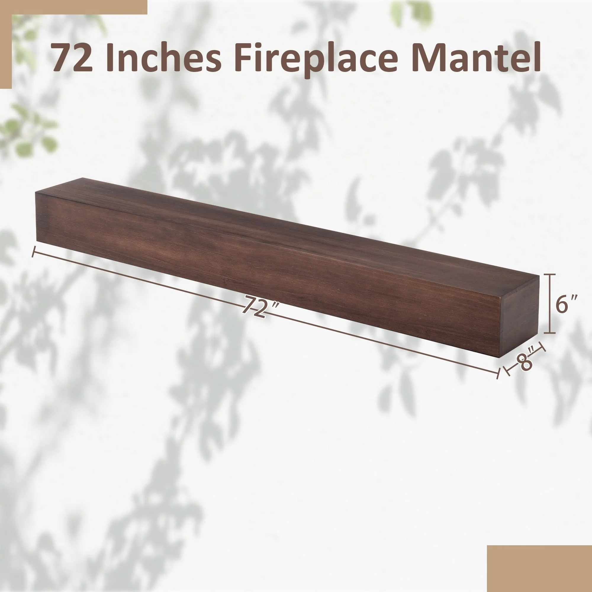 Solid Pine Wall Mounted Fireplace Mantel Floating Shelf