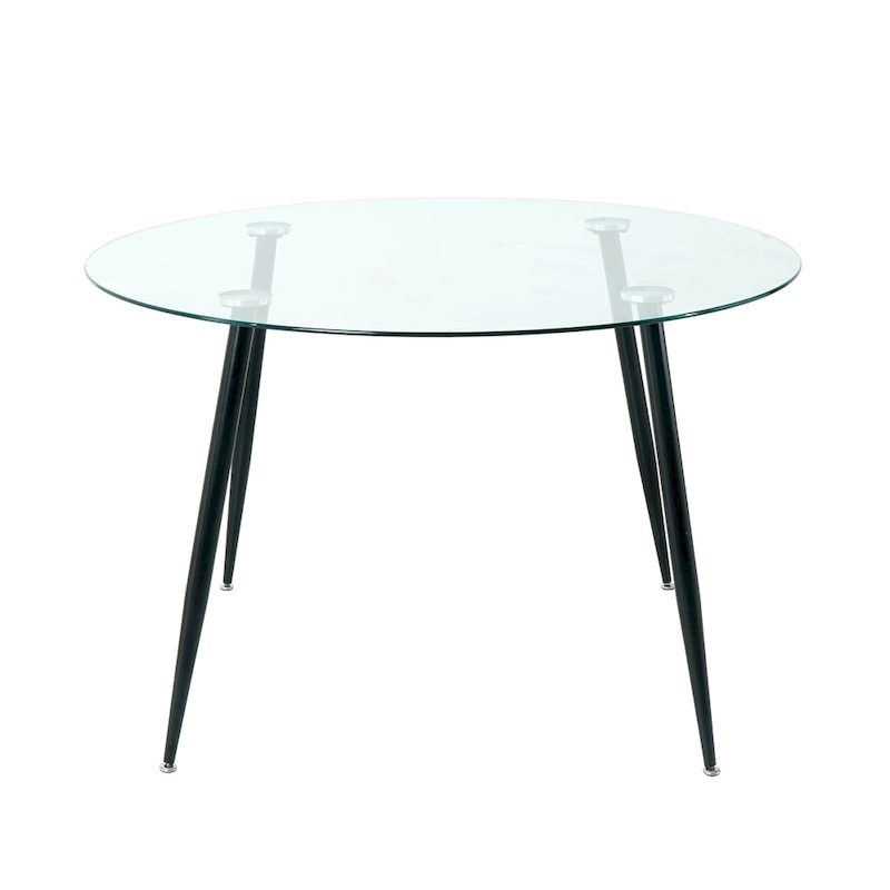 Modern simple glass table, high-quality tempered glass metal material