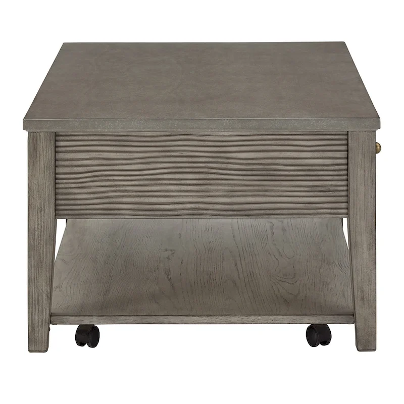 Coober Antique Grey Finish Grey Fiber Cement Table with Shelf by iNSPIRE Q Modern