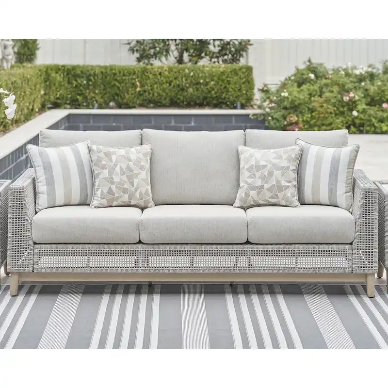 Signature Design by Ashley Seton Creek Gray Outdoor Sofa with Cushion - 82.63 W x 36.25 D x 35.88 H