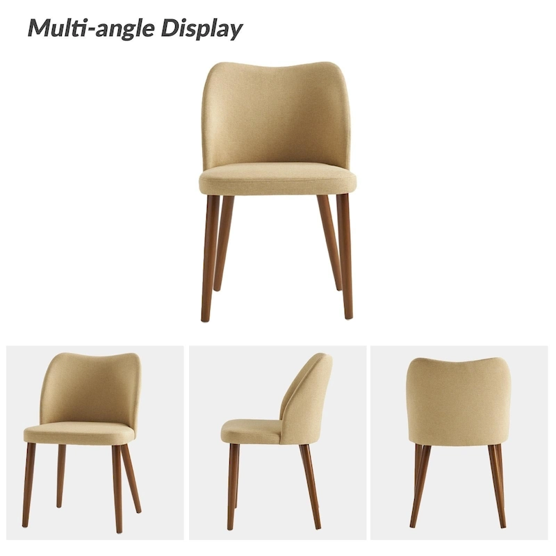 Melisa Upholstered Solid Wood Dining Chair Set of 2 by HULALA HOME