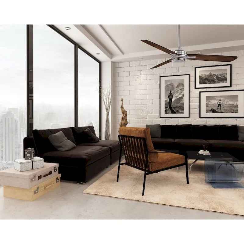 Minka Aire Rudolph Brushed Nickel With Maple 3 Blade Ceiling Fan