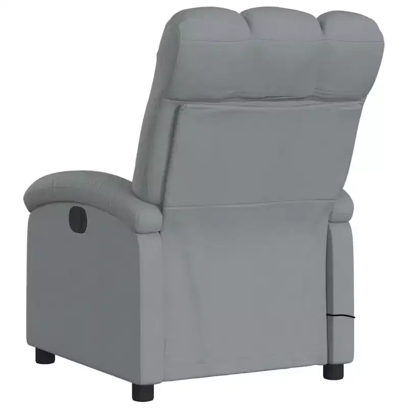 Light Gray Fabric Manual Push-Back Massage Recliner Chair, 1-Seat