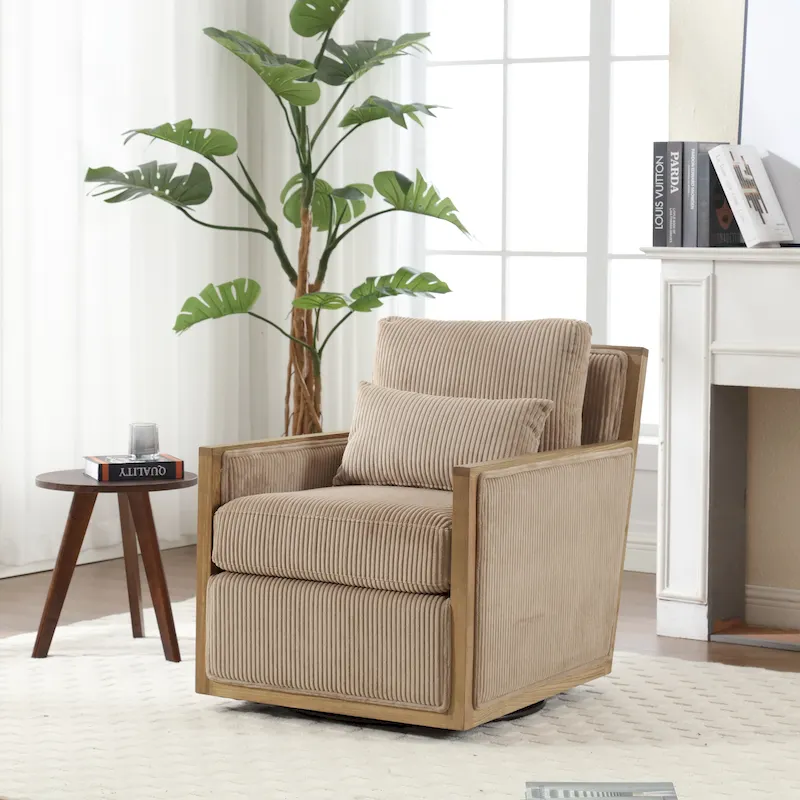 Camel Modern 26.8 Swivel Barrel Chair